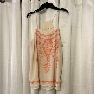 Blu Pepper Cream and Orange Patterned Camisole